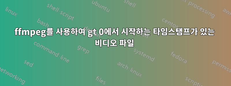 ffmpeg를 사용하여 gt 0에서 시작하는 타임스탬프가 있는 비디오 파일