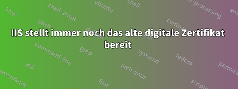 IIS stellt immer noch das alte digitale Zertifikat bereit