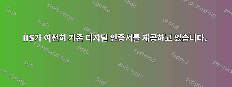 IIS가 여전히 기존 디지털 인증서를 제공하고 있습니다.