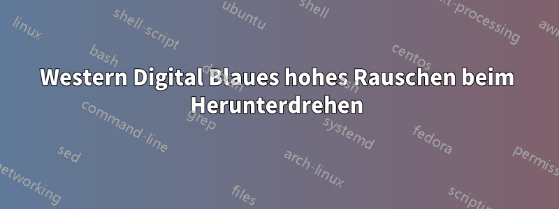 Western Digital Blaues hohes Rauschen beim Herunterdrehen