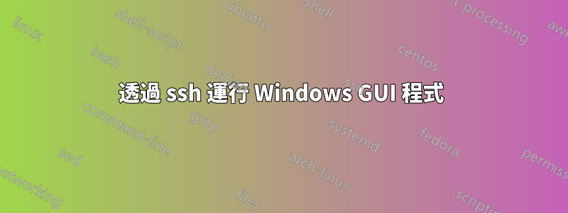 透過 ssh 運行 Windows GUI 程式