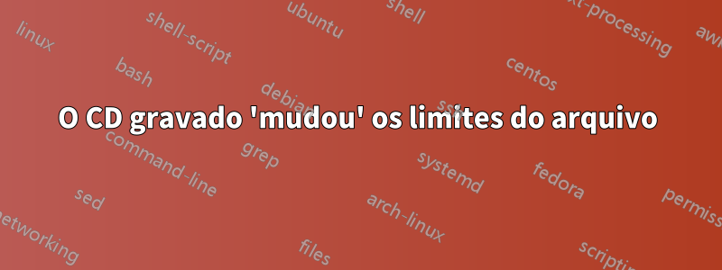 O CD gravado 'mudou' os limites do arquivo