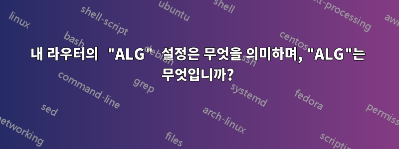 내 라우터의 "ALG" 설정은 무엇을 의미하며, "ALG"는 무엇입니까?