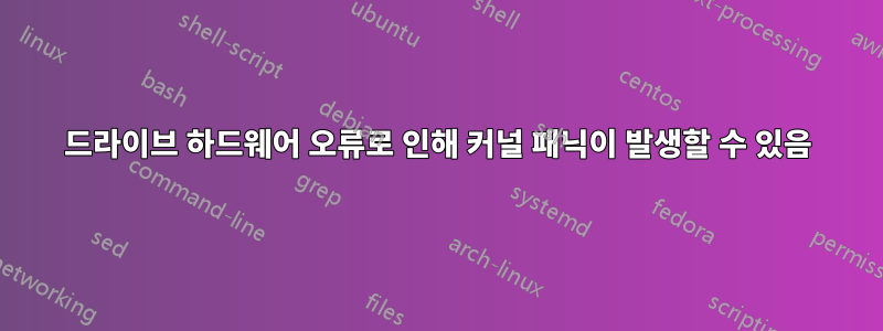 드라이브 하드웨어 오류로 인해 커널 패닉이 발생할 수 있음