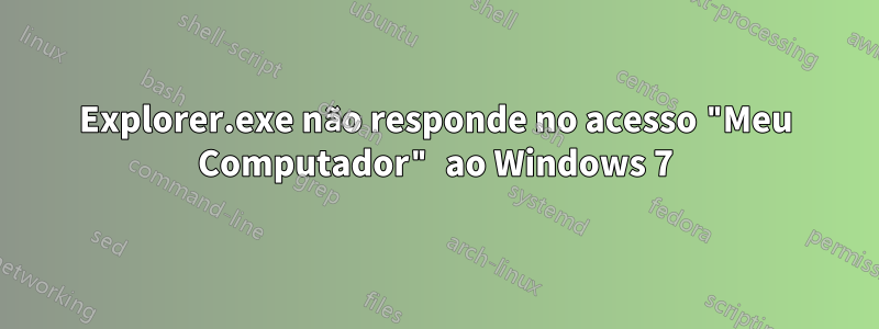 Explorer.exe não responde no acesso "Meu Computador" ao Windows 7