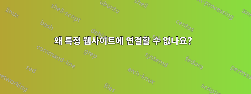 왜 특정 웹사이트에 연결할 수 없나요? 
