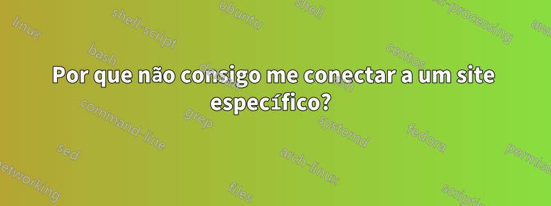 Por que não consigo me conectar a um site específico? 