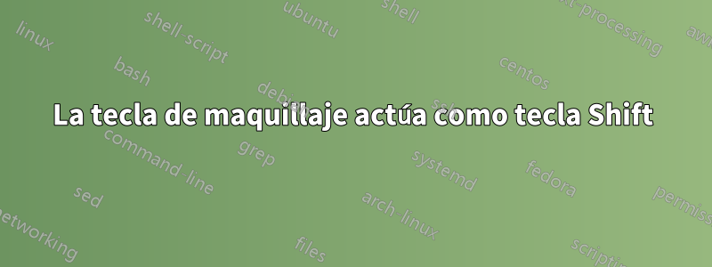 La tecla de maquillaje actúa como tecla Shift