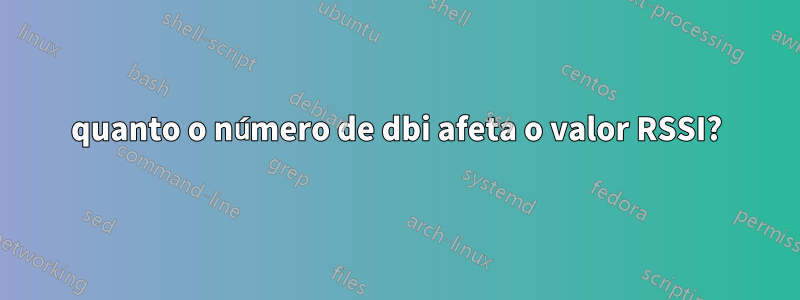 quanto o número de dbi afeta o valor RSSI?