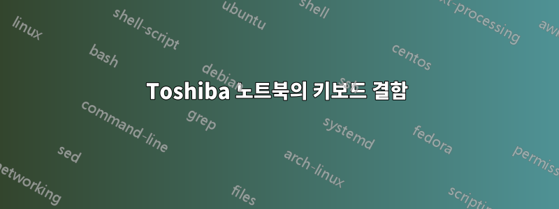 Toshiba 노트북의 키보드 결함