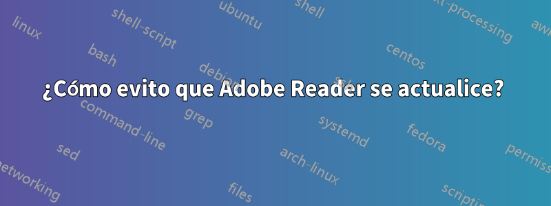 ¿Cómo evito que Adobe Reader se actualice?