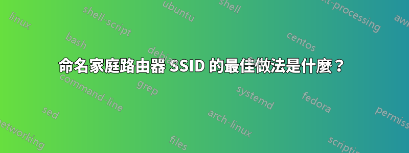 命名家庭路由器 SSID 的最佳做法是什麼?
