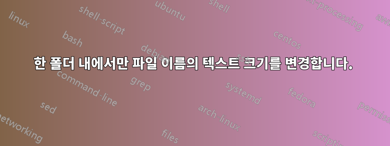 한 폴더 내에서만 파일 이름의 텍스트 크기를 변경합니다.