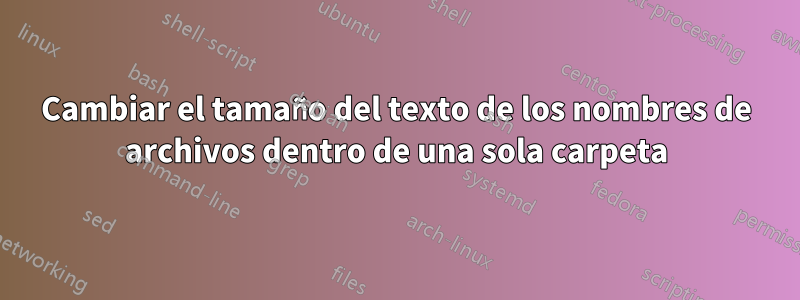 Cambiar el tamaño del texto de los nombres de archivos dentro de una sola carpeta