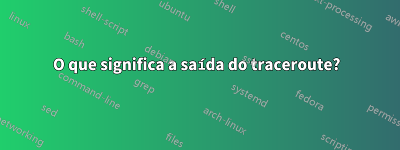 O que significa a saída do traceroute? 