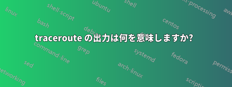 traceroute の出力は何を意味しますか? 