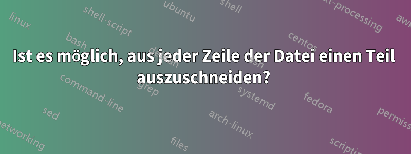 Ist es möglich, aus jeder Zeile der Datei einen Teil auszuschneiden?