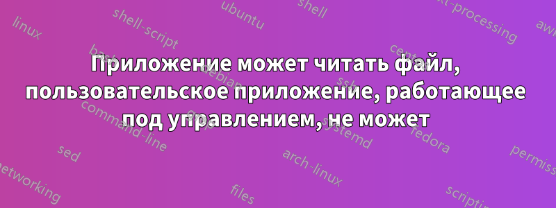 Приложение может читать файл, пользовательское приложение, работающее под управлением, не может