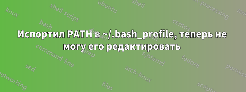 Испортил PATH в ~/.bash_profile, теперь не могу его редактировать