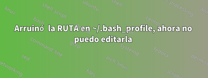 Arruinó la RUTA en ~/.bash_profile, ahora no puedo editarla