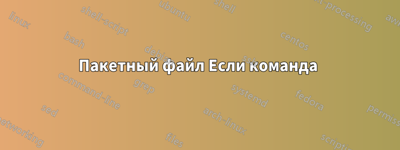 Пакетный файл Если команда