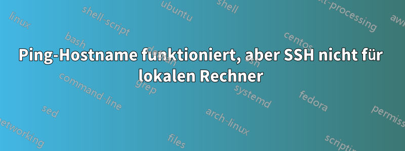 Ping-Hostname funktioniert, aber SSH nicht für lokalen Rechner