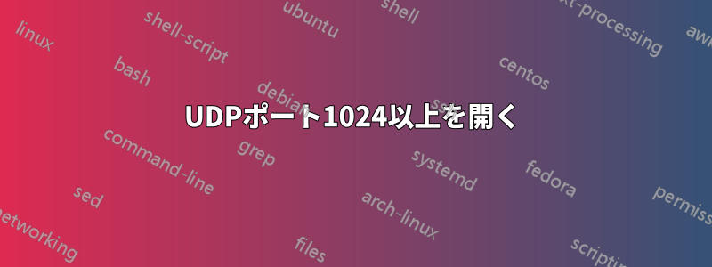 UDPポート1024以上を開く