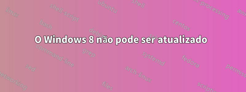 O Windows 8 não pode ser atualizado 