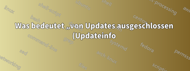 Was bedeutet „von Updates ausgeschlossen (Updateinfo)“ bei „yum check-update --security“?