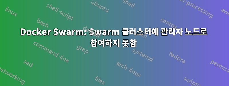 Docker Swarm: Swarm 클러스터에 관리자 노드로 참여하지 못함