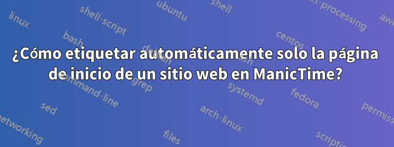 ¿Cómo etiquetar automáticamente solo la página de inicio de un sitio web en ManicTime?