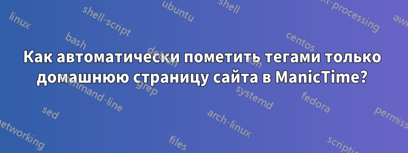 Как автоматически пометить тегами только домашнюю страницу сайта в ManicTime?