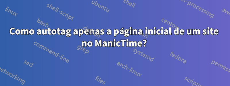 Como autotag apenas a página inicial de um site no ManicTime?