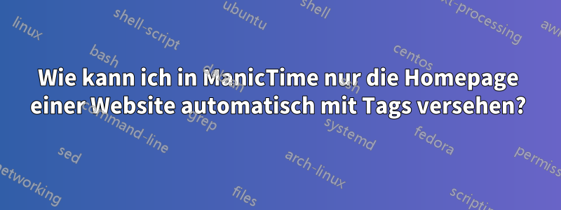 Wie kann ich in ManicTime nur die Homepage einer Website automatisch mit Tags versehen?