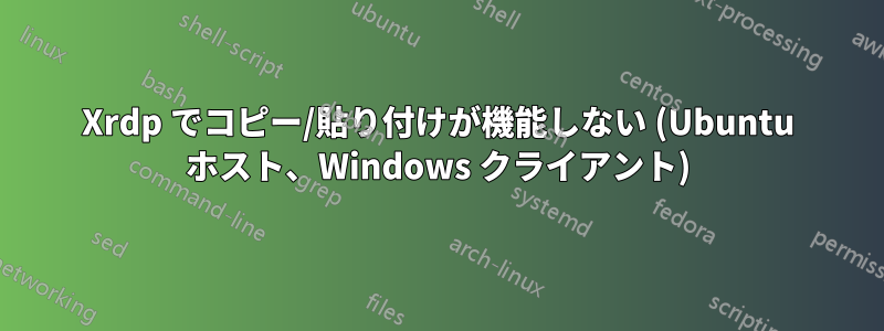 Xrdp でコピー/貼り付けが機能しない (Ubuntu ホスト、Windows クライアント)