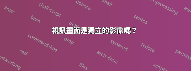 視訊畫面是獨立的影像嗎？