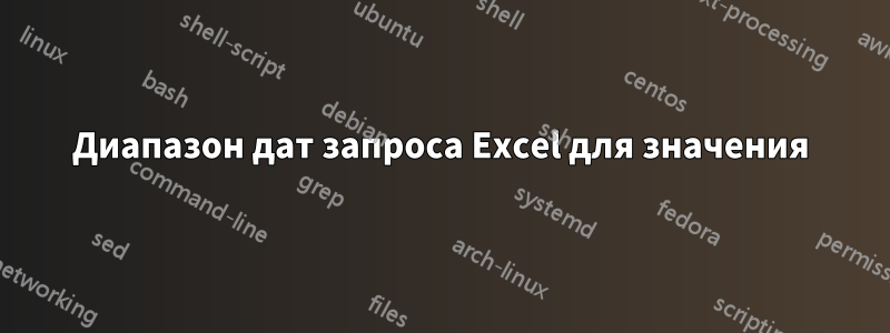 Диапазон дат запроса Excel для значения