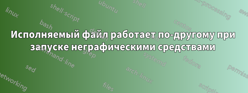 Исполняемый файл работает по-другому при запуске неграфическими средствами