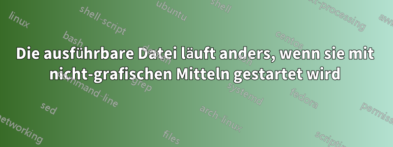 Die ausführbare Datei läuft anders, wenn sie mit nicht-grafischen Mitteln gestartet wird