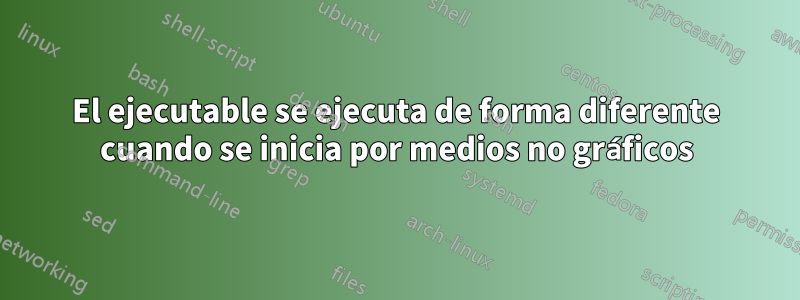 El ejecutable se ejecuta de forma diferente cuando se inicia por medios no gráficos