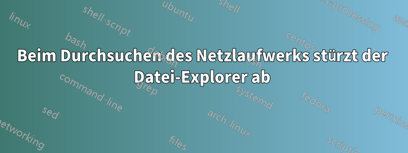 Beim Durchsuchen des Netzlaufwerks stürzt der Datei-Explorer ab