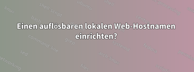 Einen auflösbaren lokalen Web-Hostnamen einrichten?