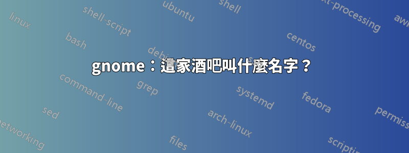 gnome：這家酒吧叫什麼名字？