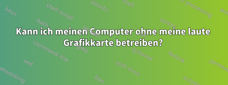 Kann ich meinen Computer ohne meine laute Grafikkarte betreiben?