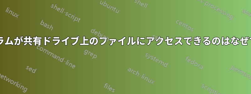 プログラムが共有ドライブ上のファイルにアクセスできるのはなぜですか?