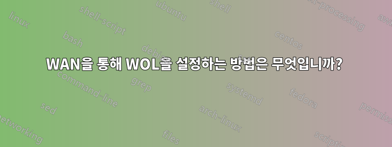 WAN을 통해 WOL을 설정하는 방법은 무엇입니까?