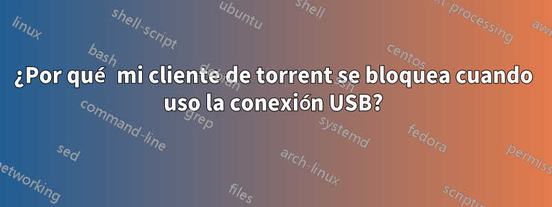 ¿Por qué mi cliente de torrent se bloquea cuando uso la conexión USB?