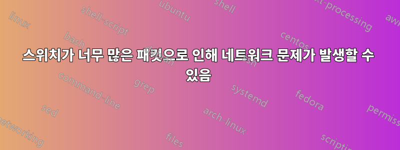 스위치가 너무 많은 패킷으로 인해 네트워크 문제가 발생할 수 있음