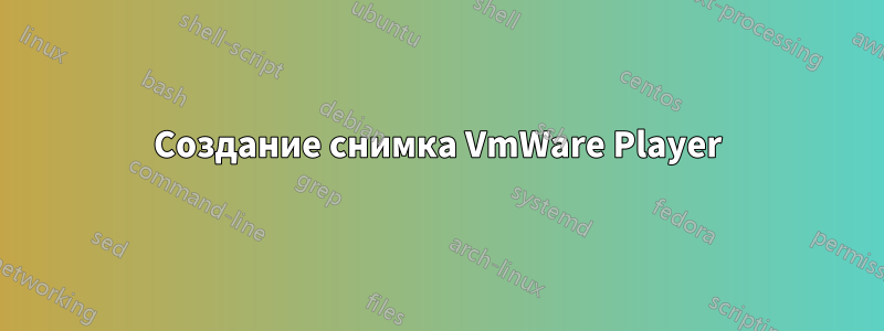 Создание снимка VmWare Player