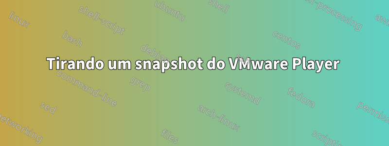 Tirando um snapshot do VMware Player